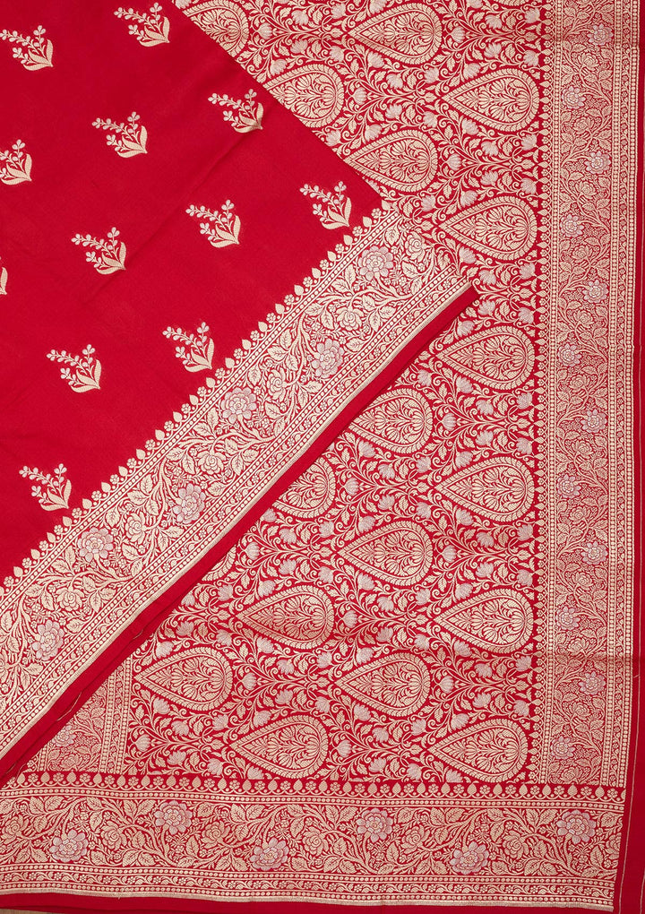 Red Zariwork Pure Silk Saree