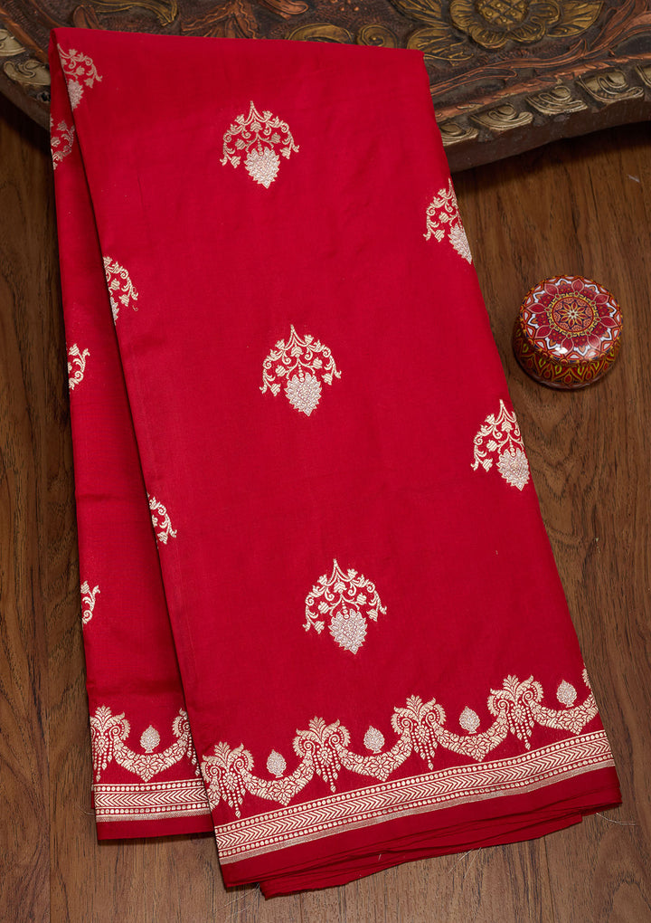 Red Zariwork Pure Silk Saree