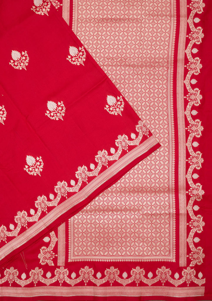 Red Zariwork Pure Silk Saree