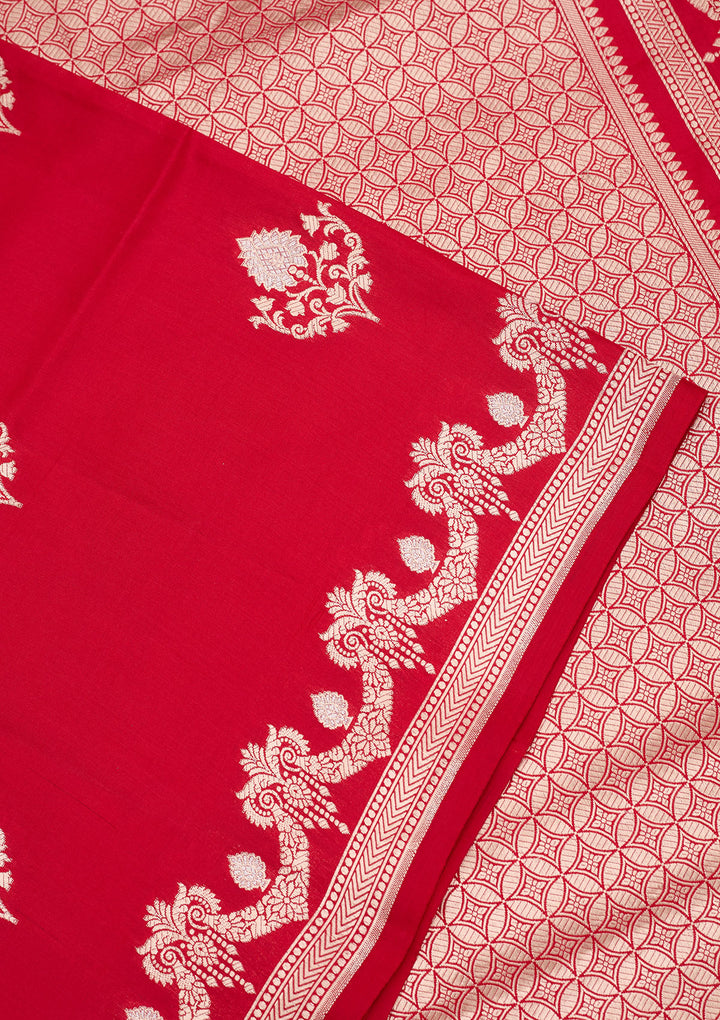 Red Zariwork Pure Silk Saree