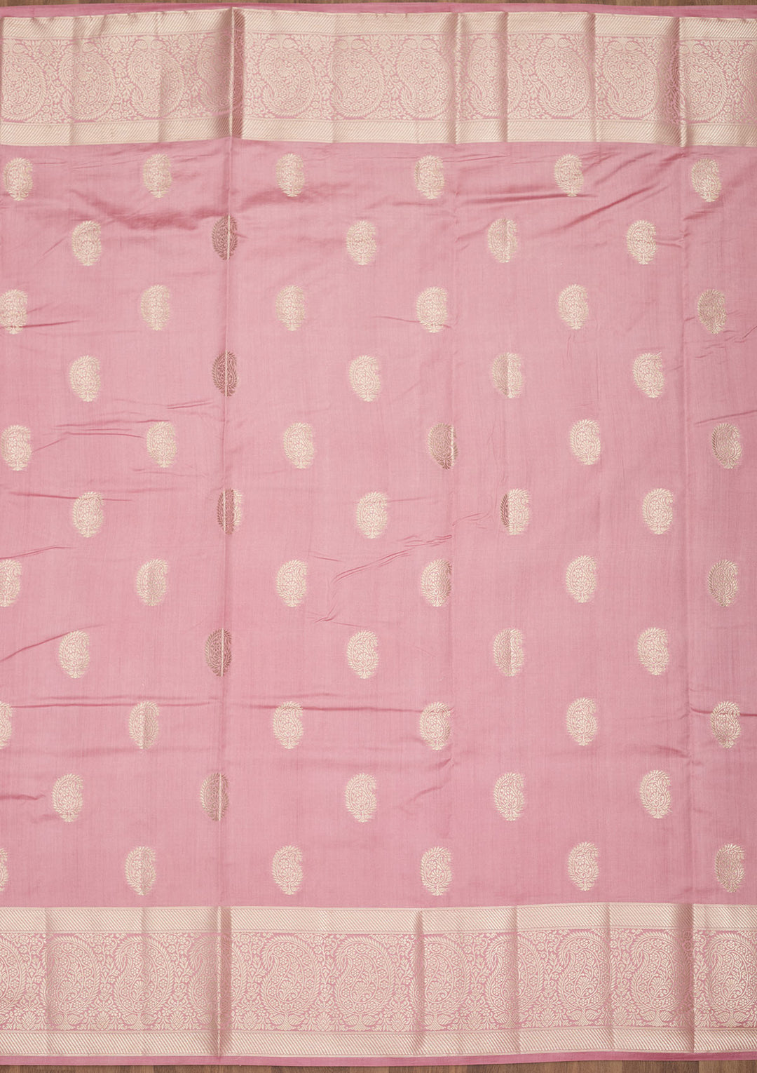 Onion Pink Zariwork Pure Silk Saree