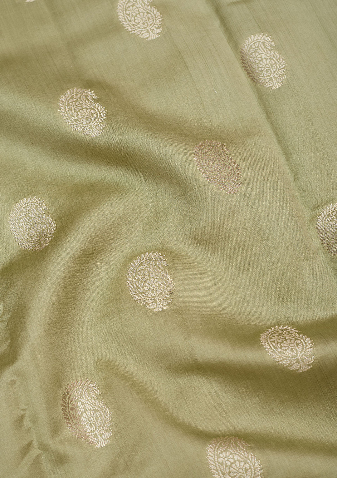 Pista Green Zariwork Pure Silk Saree