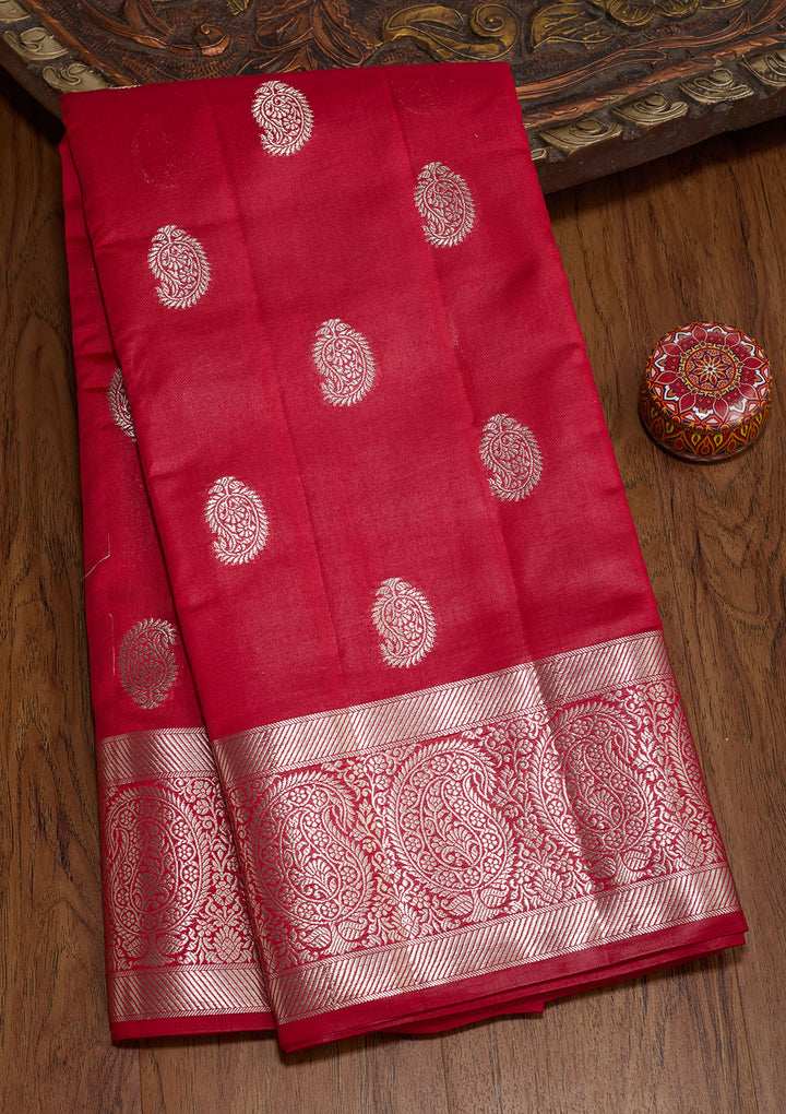 Red Zariwork Pure Silk Saree