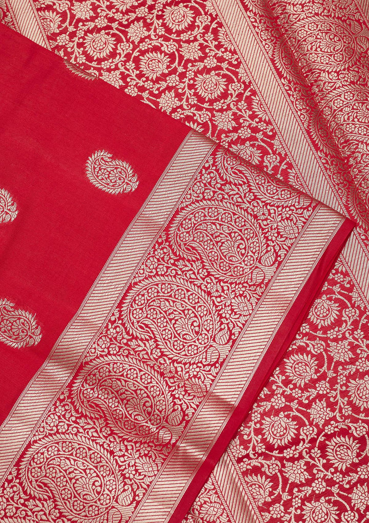 Red Zariwork Pure Silk Saree