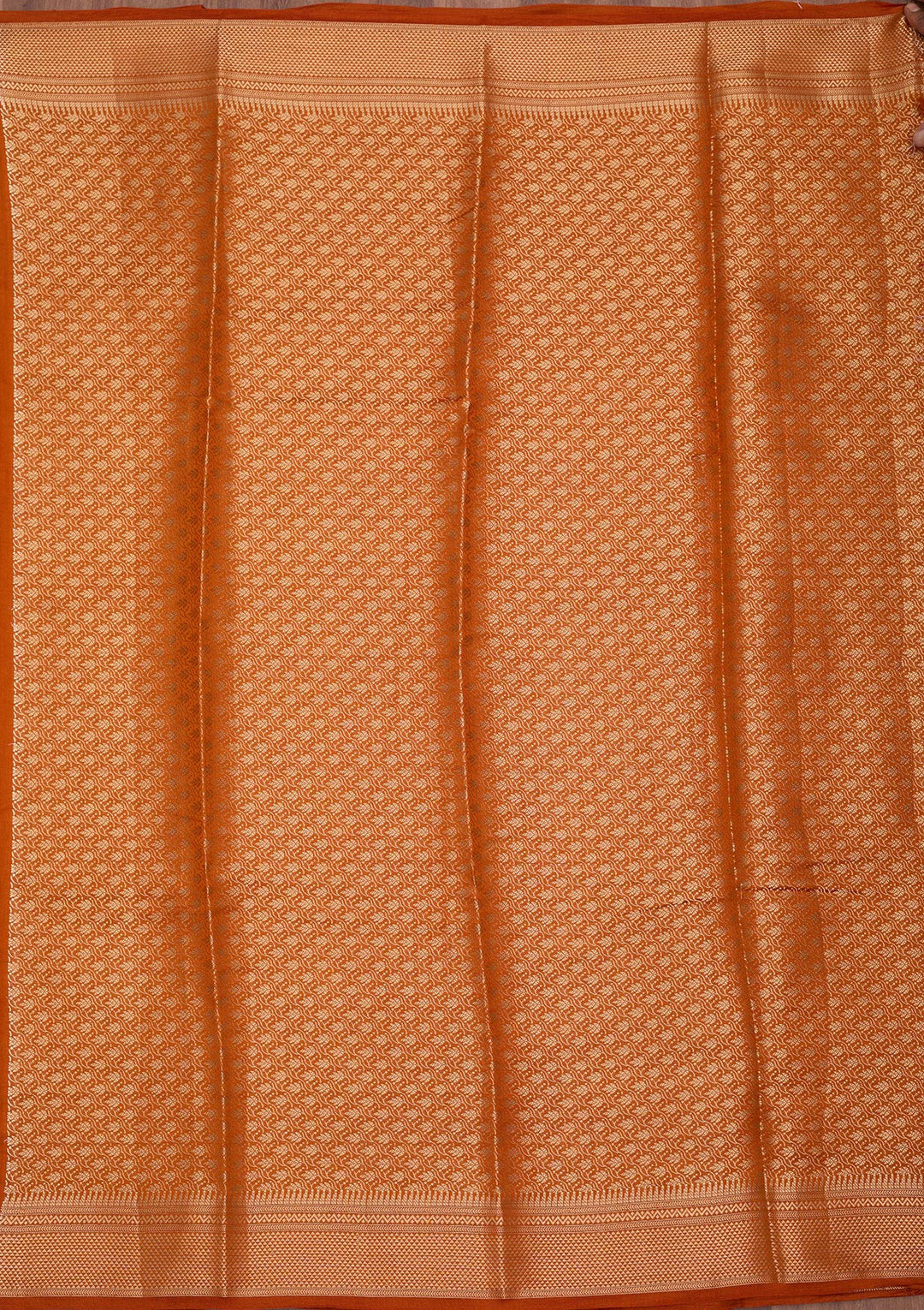 Rust Zariwork Pure Silk Saree