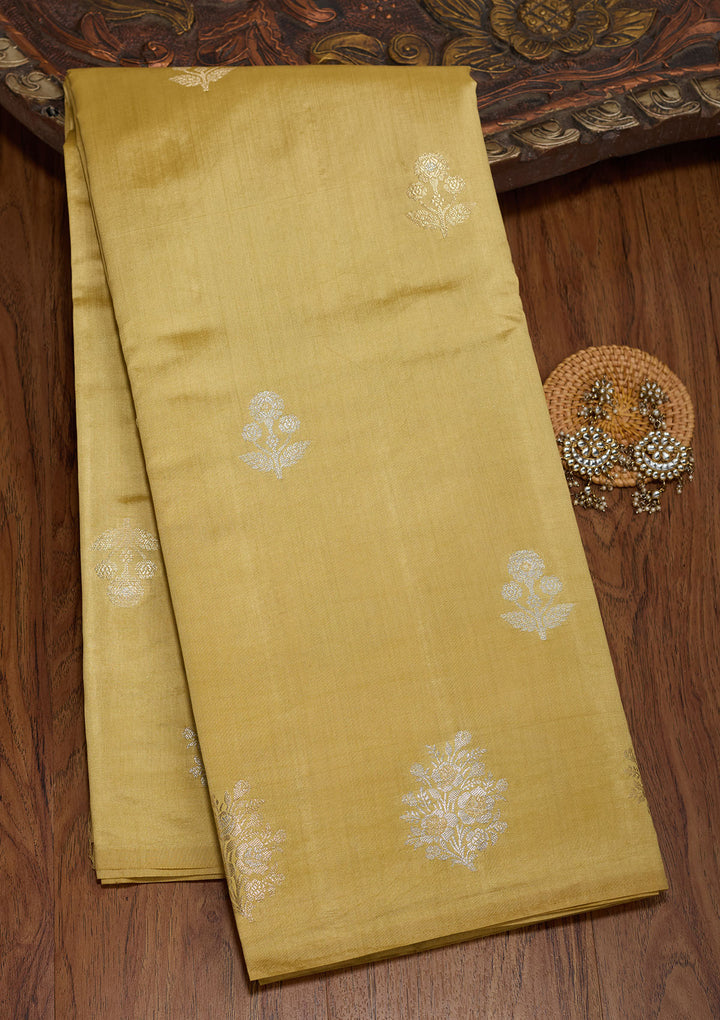 Cream Zariwork Pure Silk Saree
