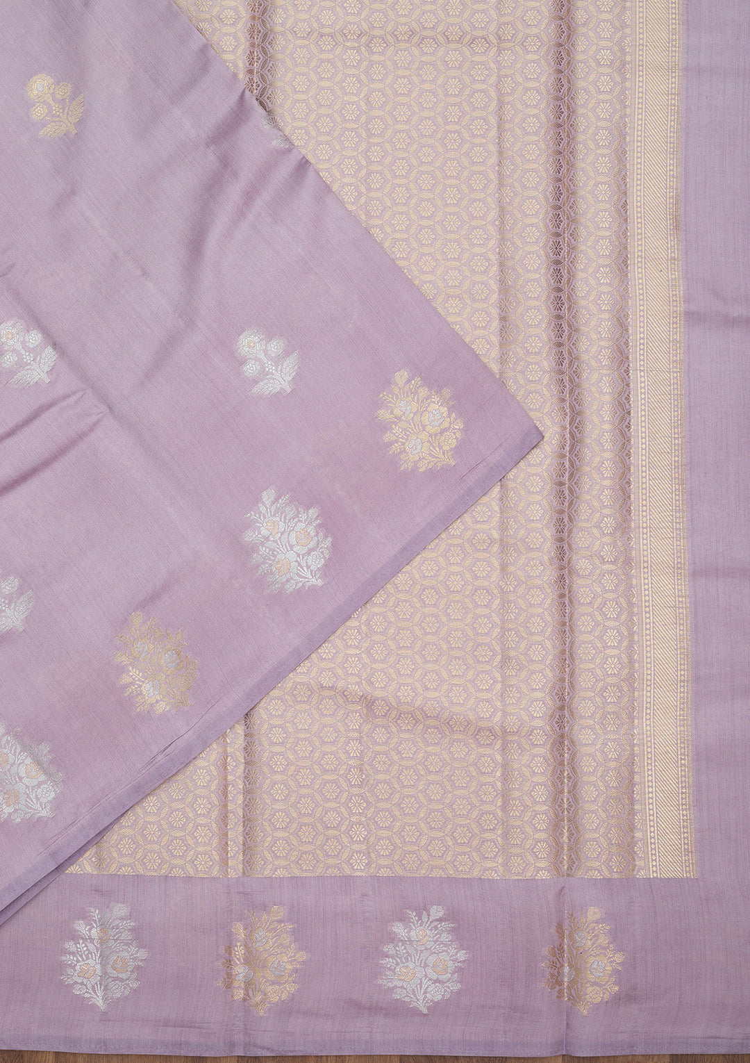 Violet Zariwork Pure Crepe Silk Saree