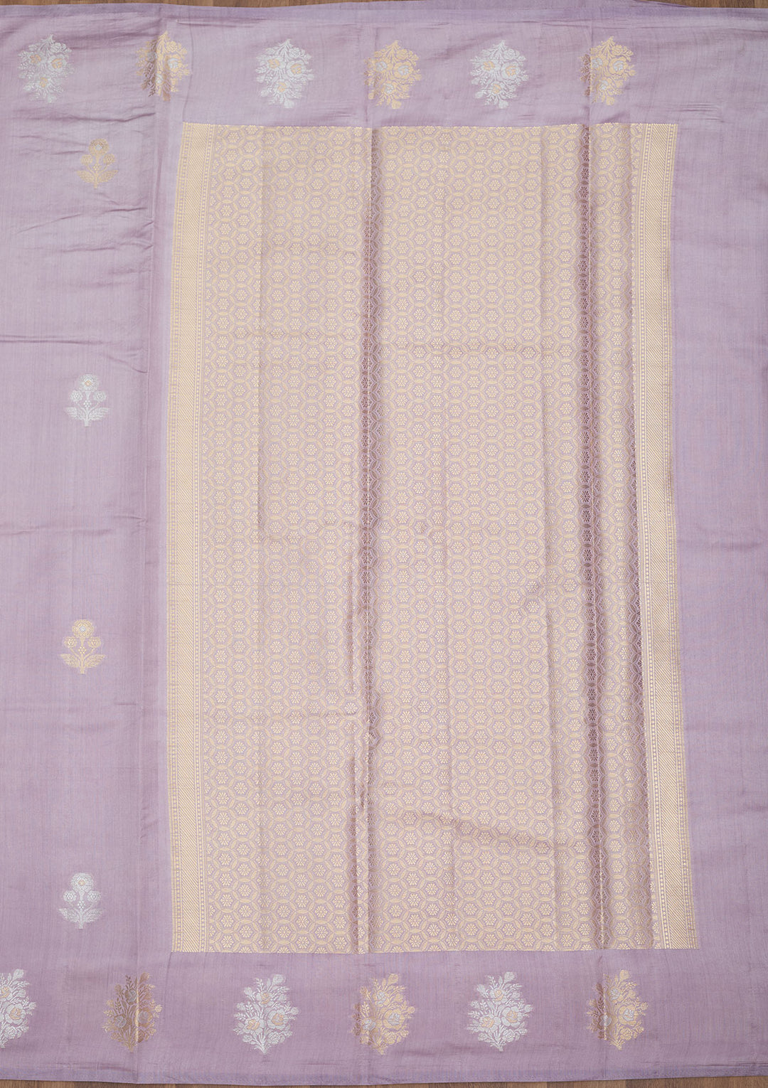 Violet Zariwork Pure Crepe Silk Saree