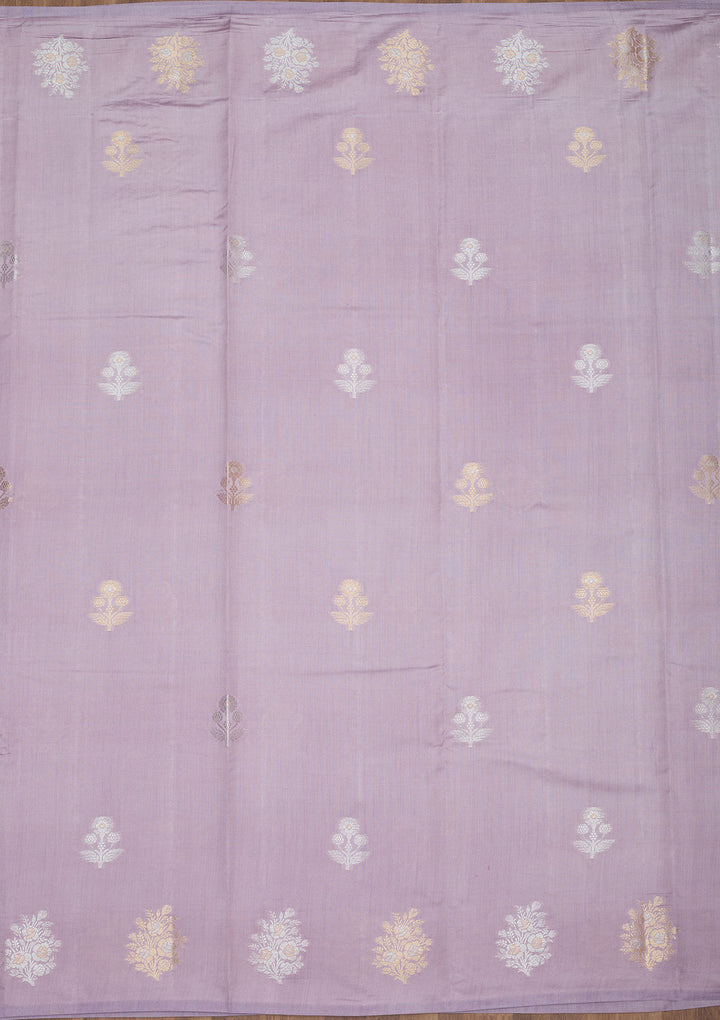 Lavender Zariwork Pure Silk Saree