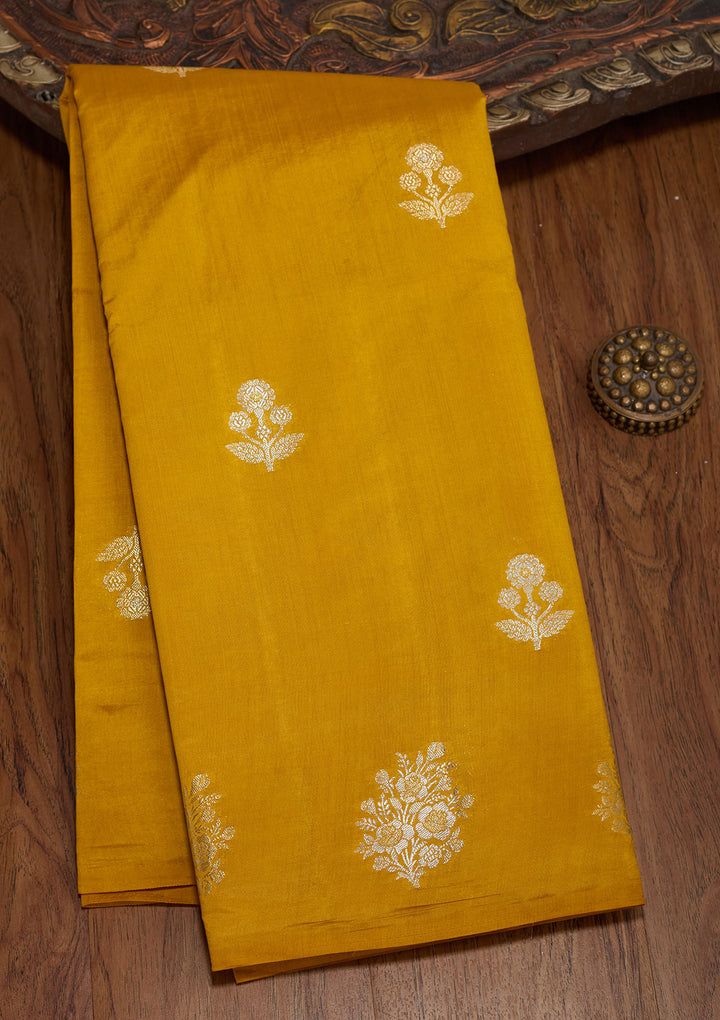 Mustard Zariwork Pure Silk Saree