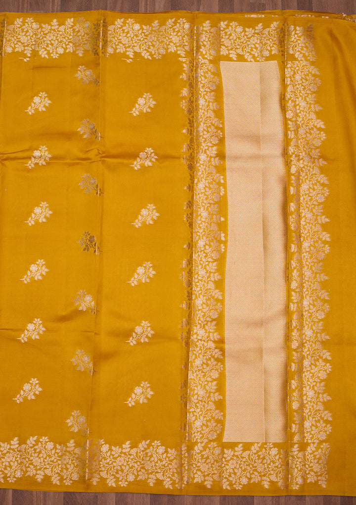 Mustard Zariwork (Gold) Pure Silk Silk_Saree