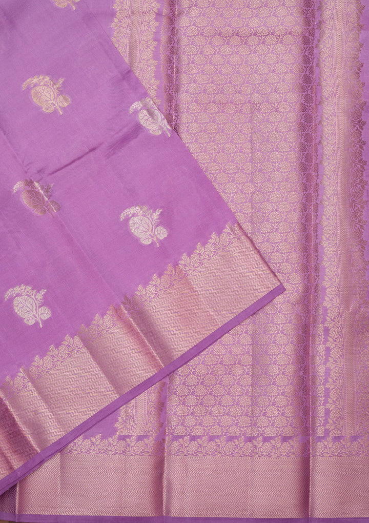 Lavender Zariwork (Gold) Pure Silk Saree