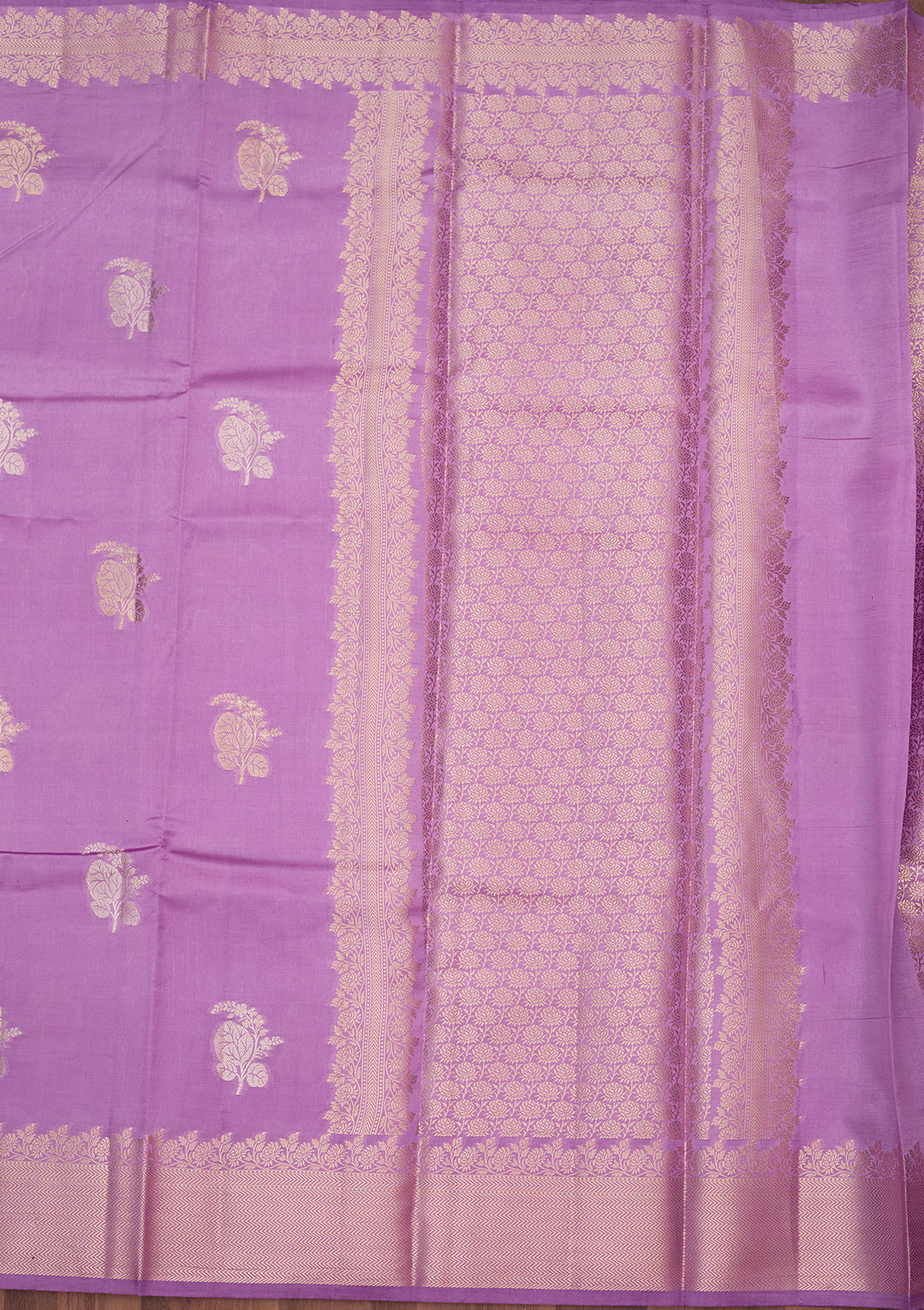 Lavender Zariwork (Gold) Pure Silk Saree
