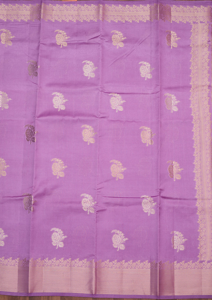 Lavender Zariwork (Gold) Pure Silk Saree