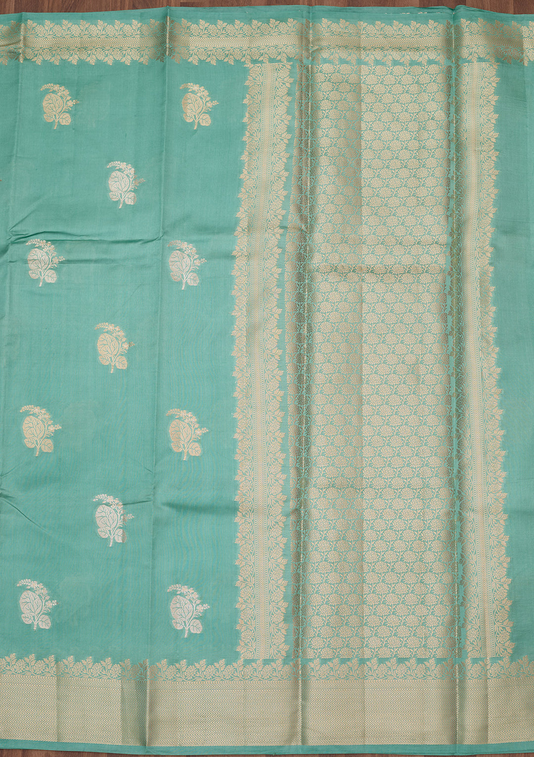 Sky Blue Zariwork (Gold) Pure Silk Silk_Saree