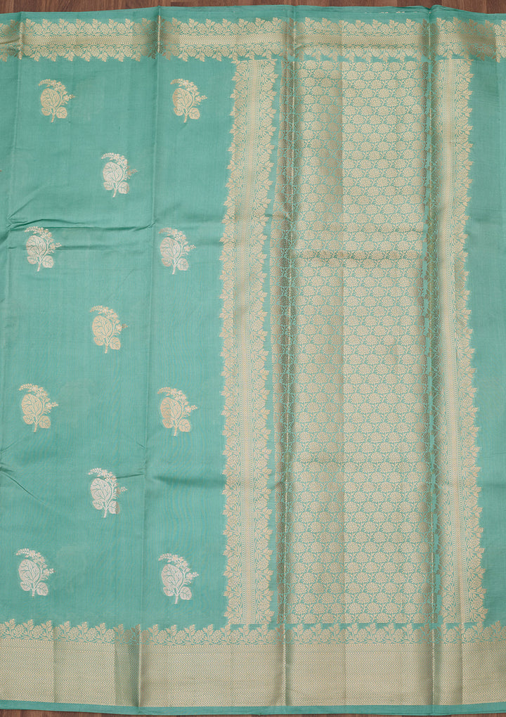 Sky Blue Zariwork (Gold) Pure Silk Silk_Saree