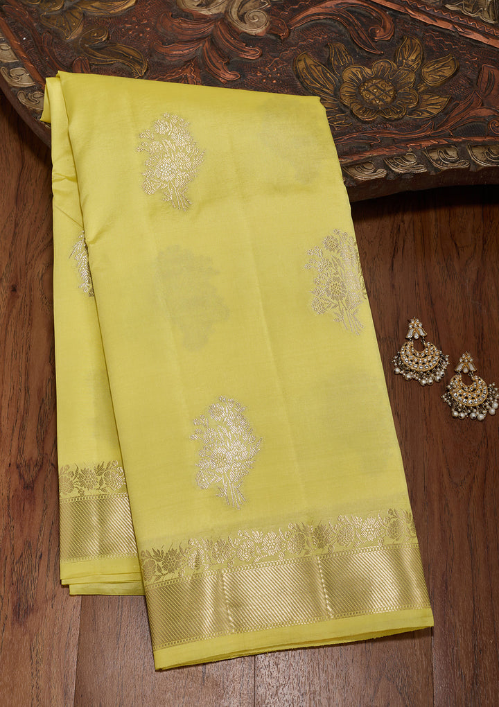 Lemon Yellow Zariwork Silk Silk_Saree