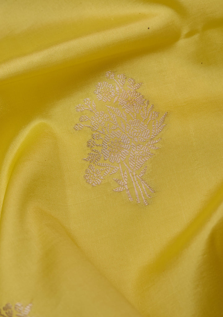 Lemon Yellow Zariwork Silk Silk_Saree