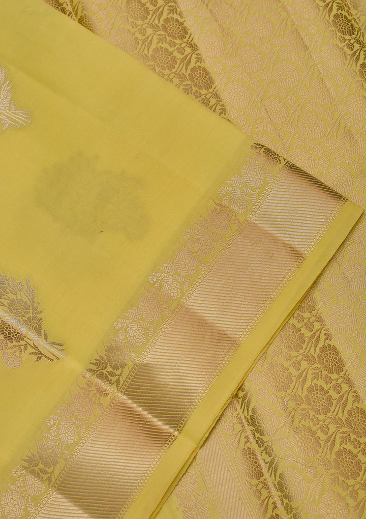 Lemon Yellow Zariwork Silk Silk_Saree