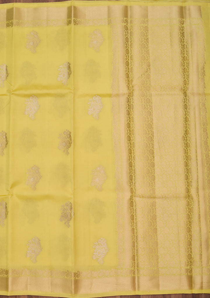 Lemon Yellow Zariwork Silk Silk_Saree