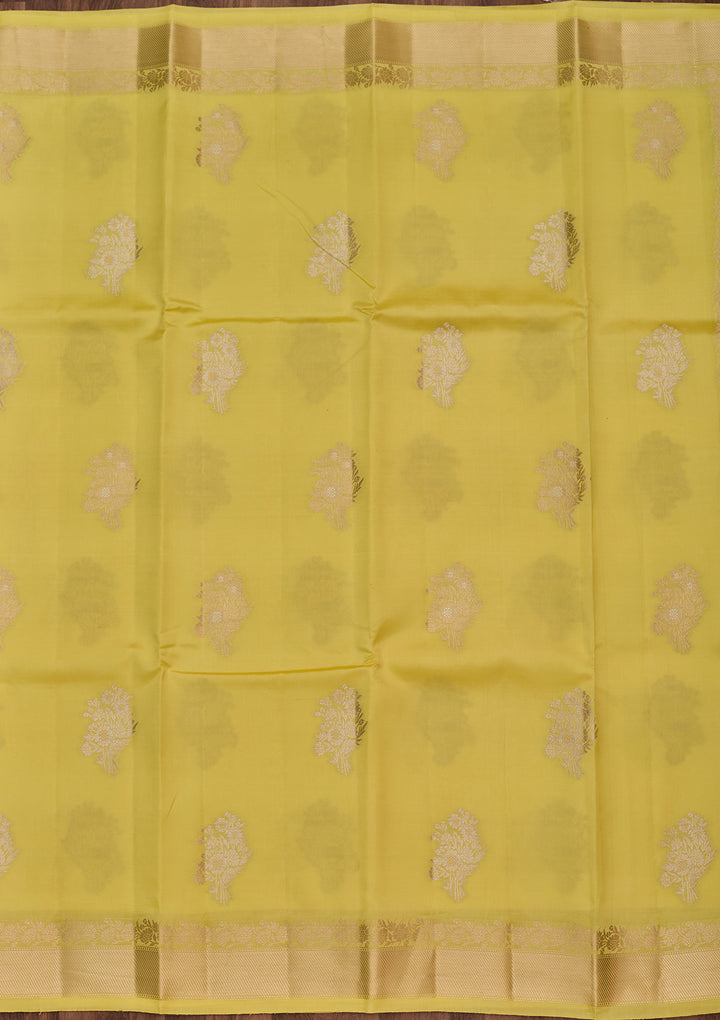 Lemon Yellow Zariwork Silk Silk_Saree