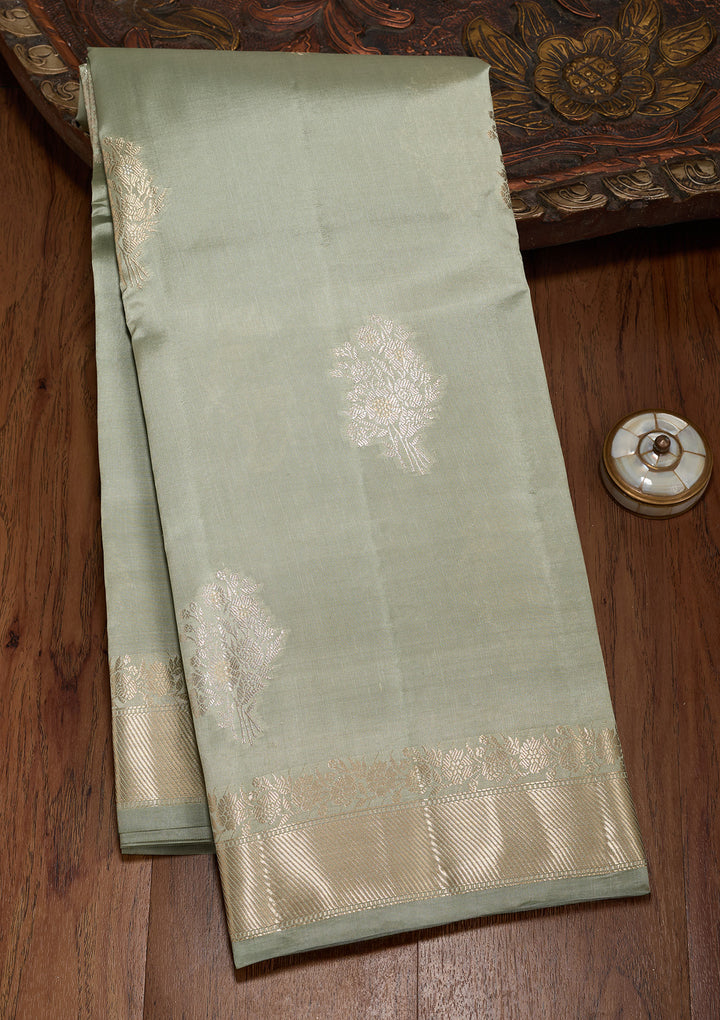 Pista Green Zariwork Silk Silk_Saree