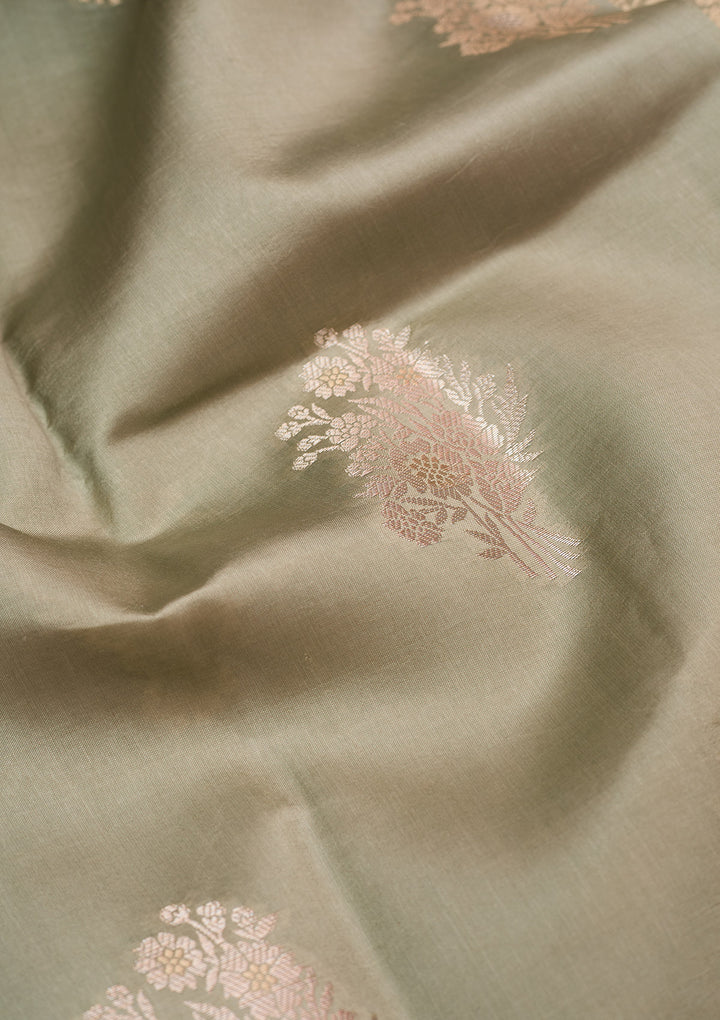 Pista Green Zariwork Silk Silk_Saree