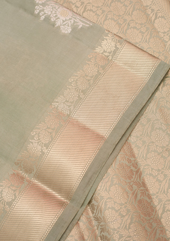 Pista Green Zariwork Silk Silk_Saree