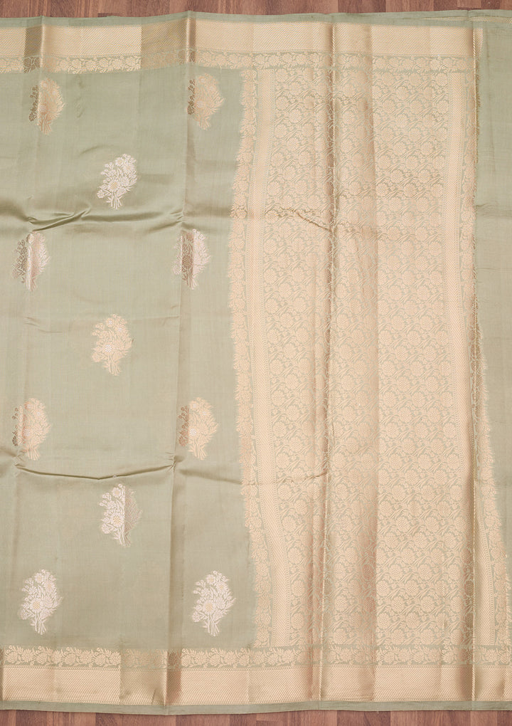 Pista Green Zariwork Silk Silk_Saree