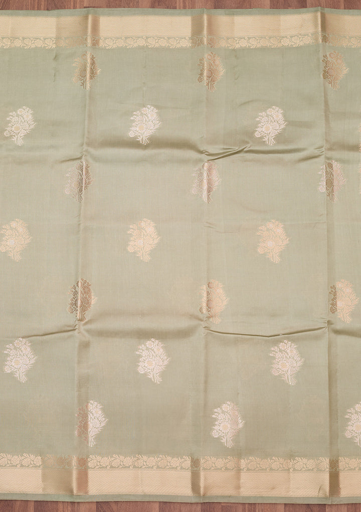 Pista Green Zariwork Silk Silk_Saree