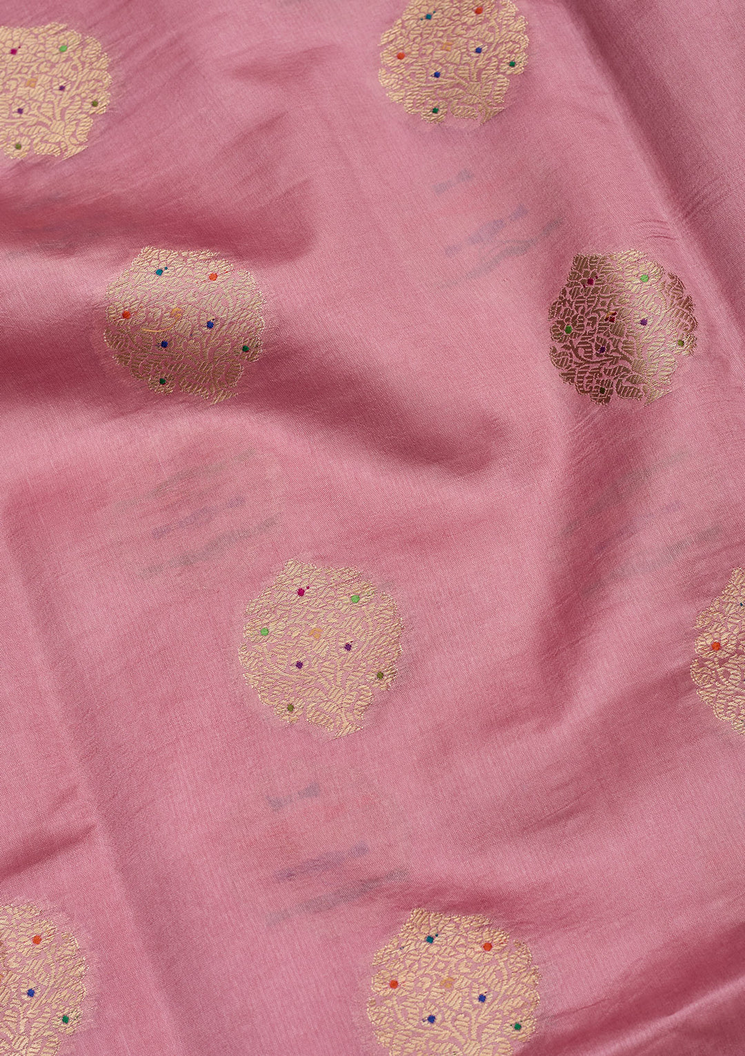 Baby Pink Zariwork Pure Silk Saree