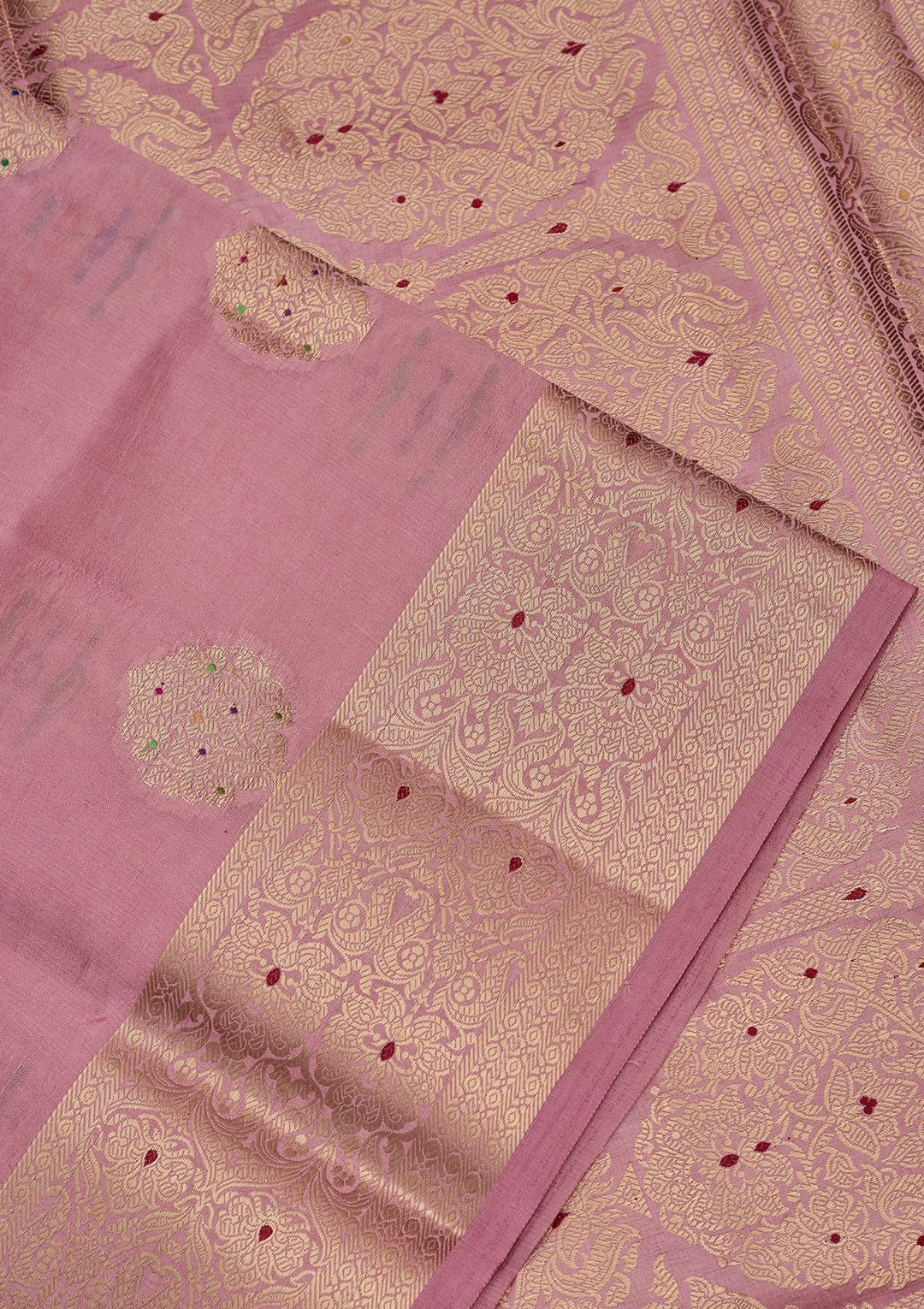 Baby Pink Zariwork Pure Silk Saree