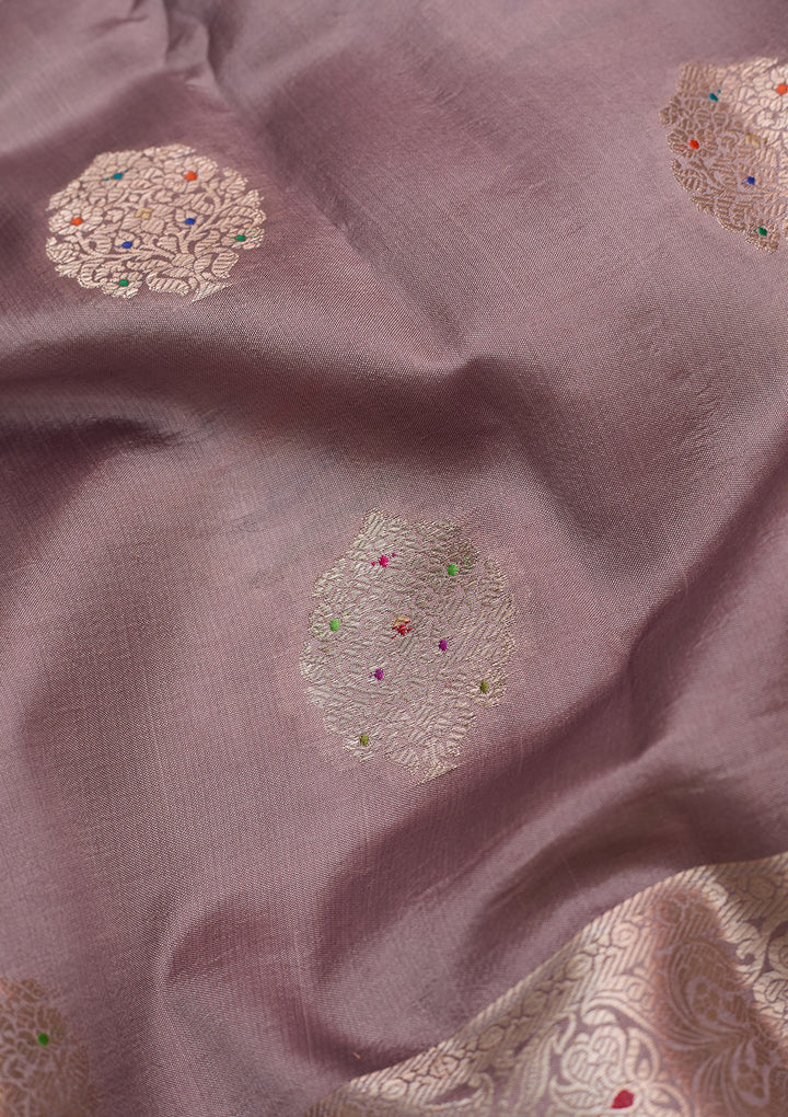 Mauve Zariwork (Gold) Pure Silk Silk_Saree