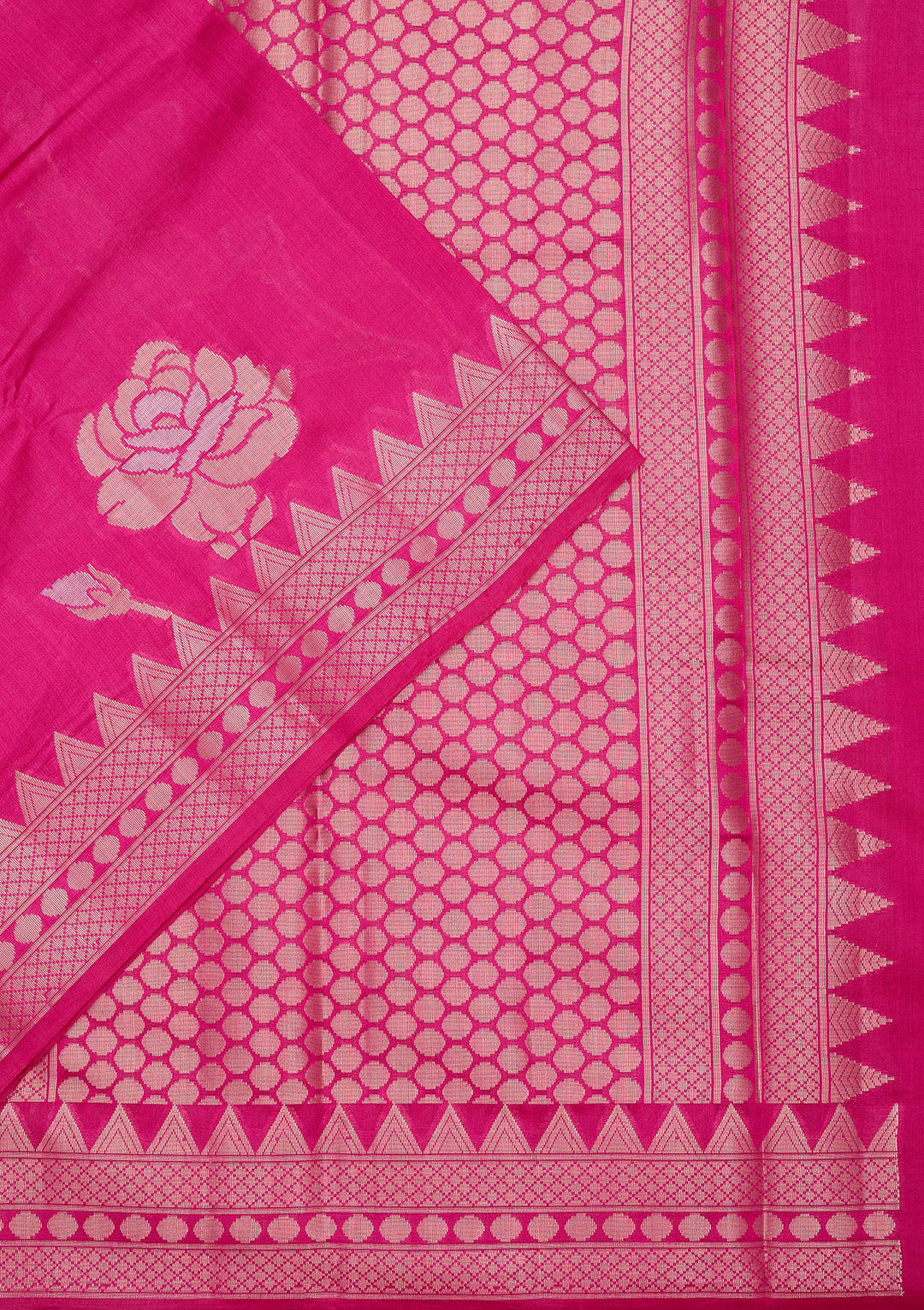 Rani Pink Zariwork Pure Silk Saree