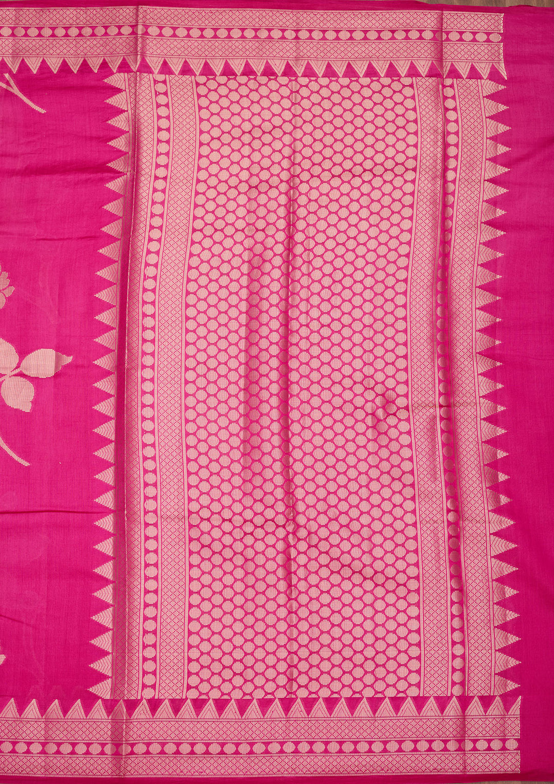 Rani Pink Zariwork Pure Silk Saree