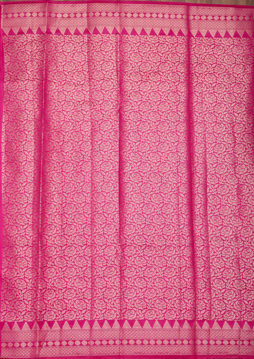 Rani Pink Zariwork Pure Silk Saree