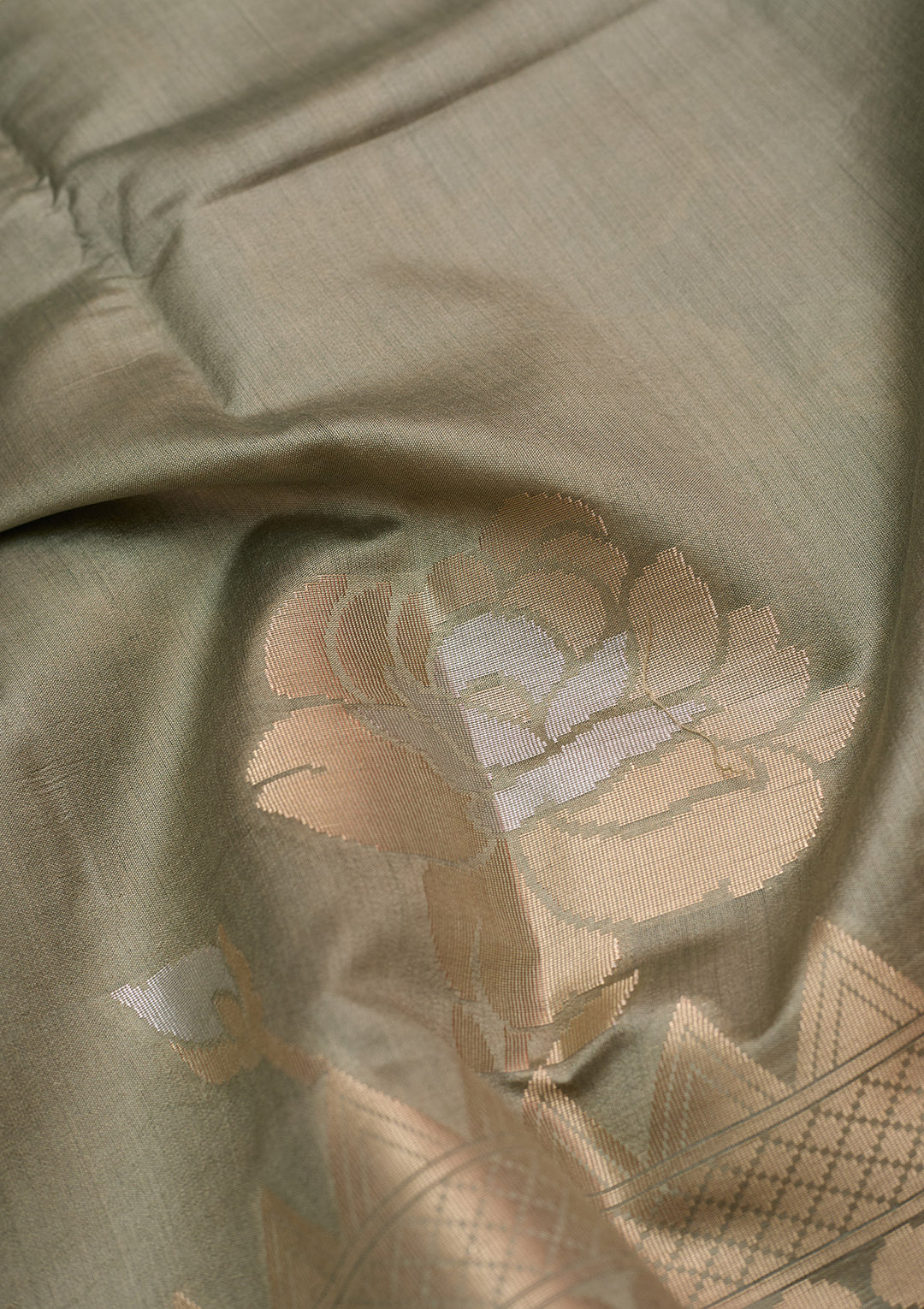 Sea Green Zariwork (Gold) Pure Silk Silk_Saree