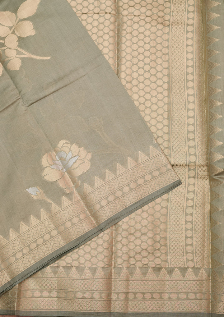 Sea Green Zariwork (Gold) Pure Silk Silk_Saree