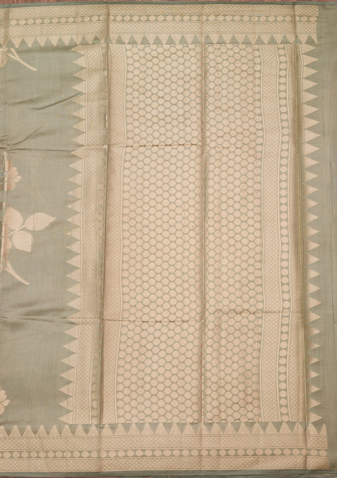 Sea Green Zariwork (Gold) Pure Silk Silk_Saree