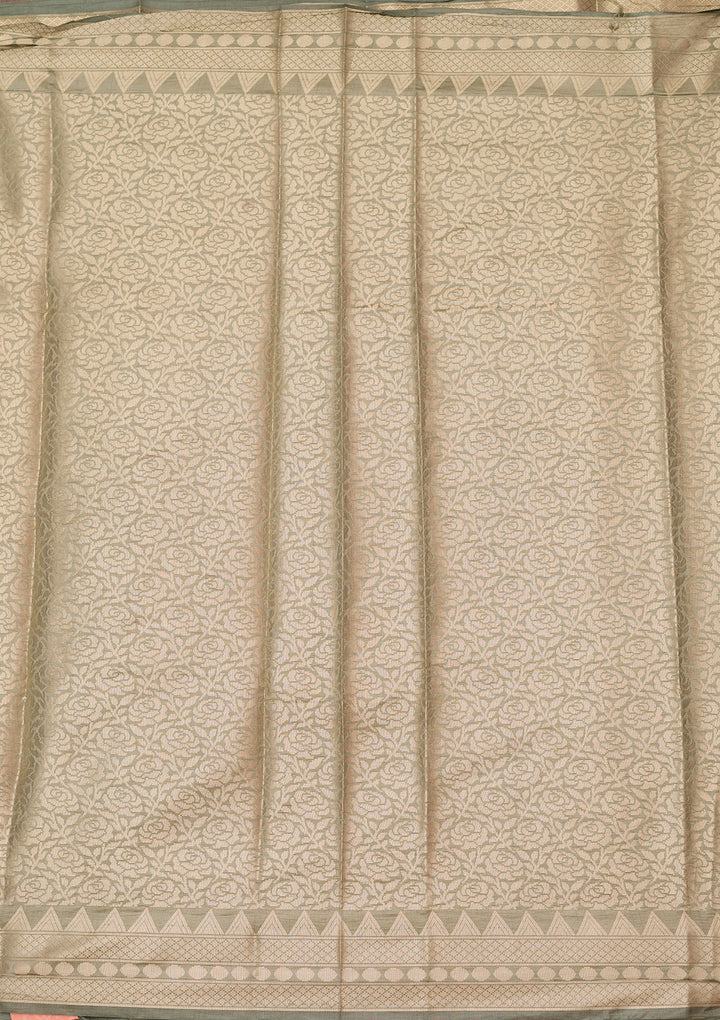 Sea Green Zariwork (Gold) Pure Silk Silk_Saree