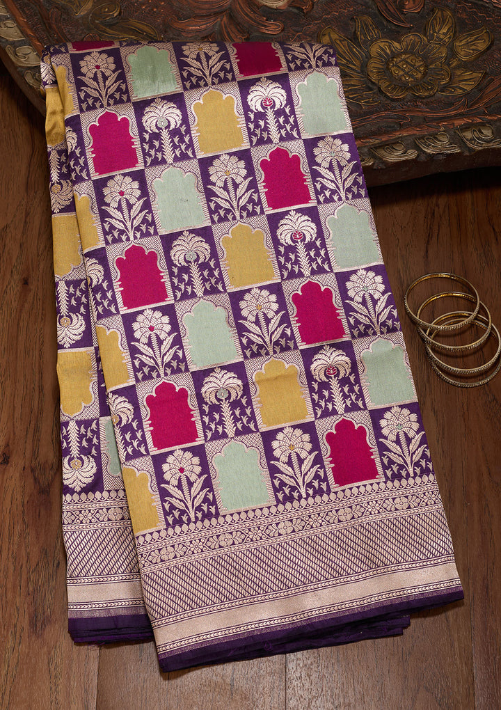 Purple Zariwork Silk Silk_Saree