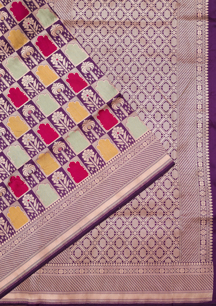 Purple Zariwork Silk Silk_Saree