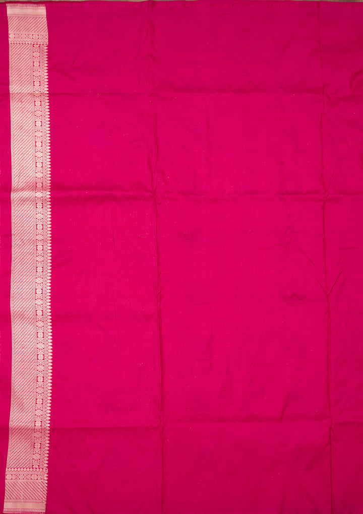 Rani Pink Zariwork Silk Silk_Saree