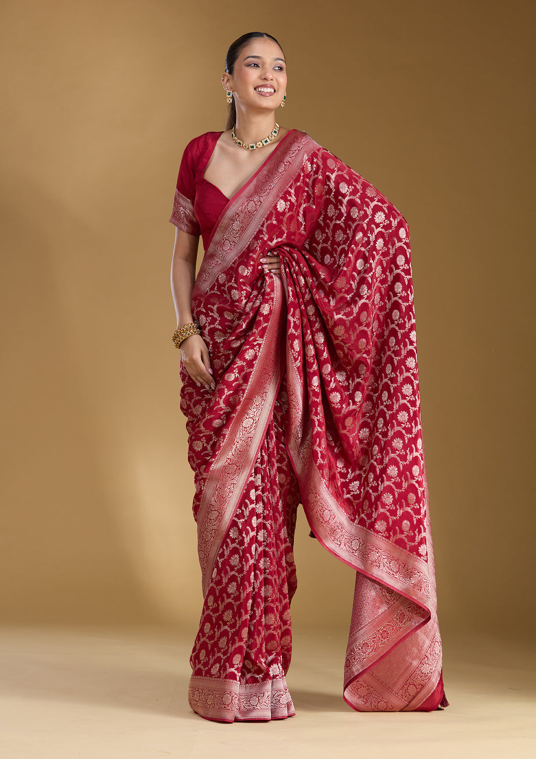 Maroon Zariwork (Gold) Silk Silk_Saree