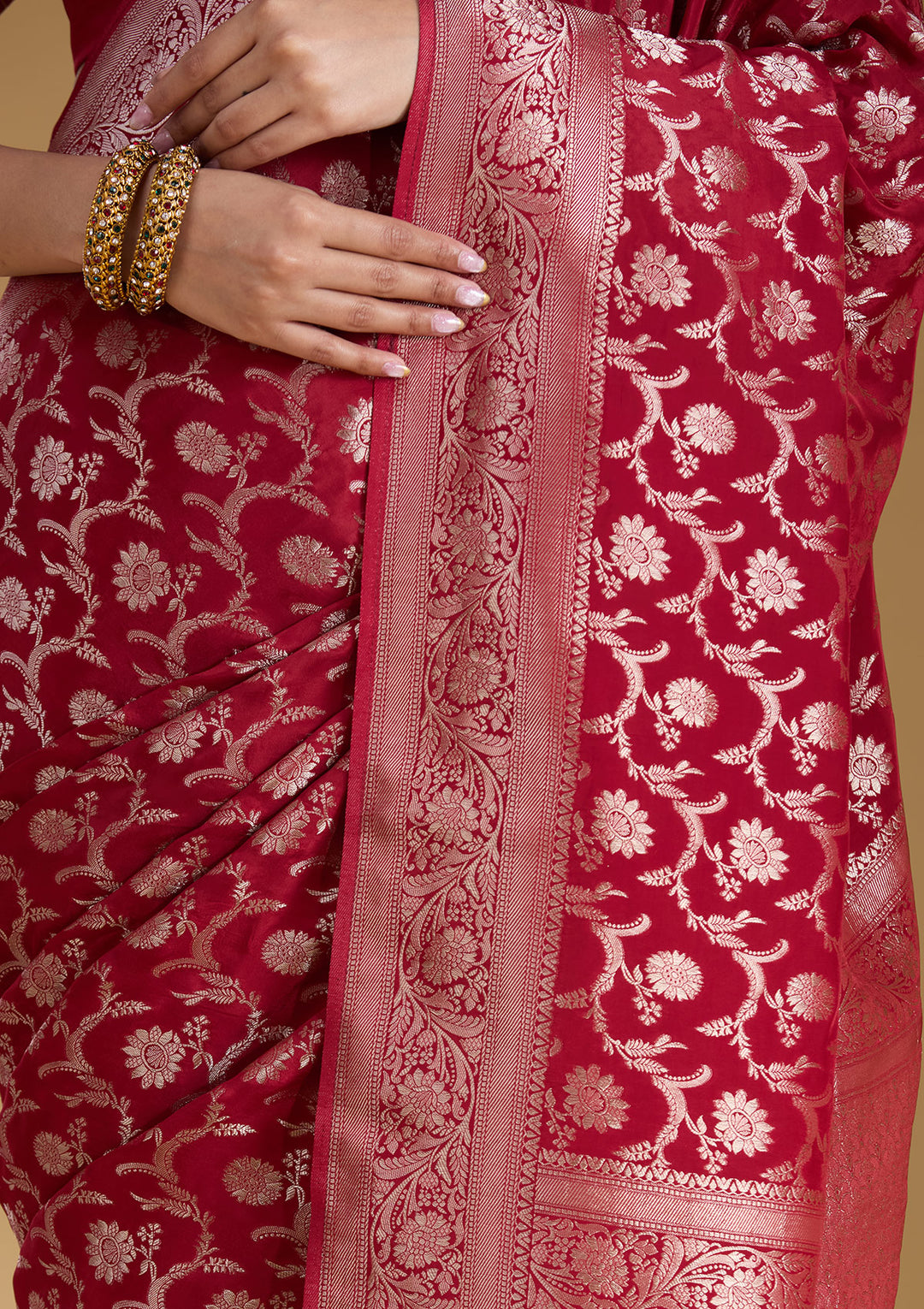 Maroon Zariwork (Gold) Silk Silk_Saree