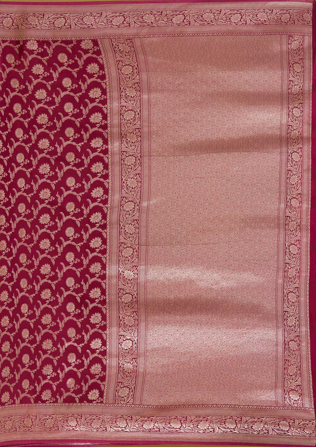 Wine Zariwork (Gold) Silk Silk_Saree