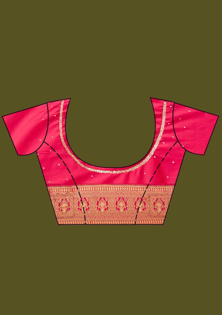 Peach Cutdana Silk Silk Saree