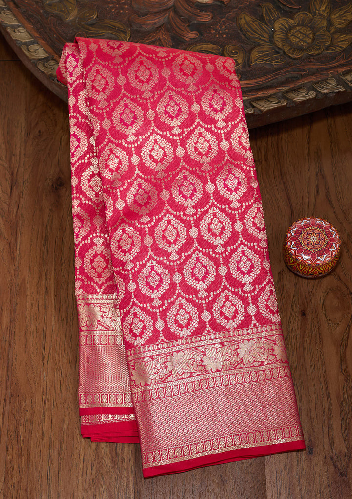 Rani Pink Zariwork (Gold) Pure Silk Silk_Saree