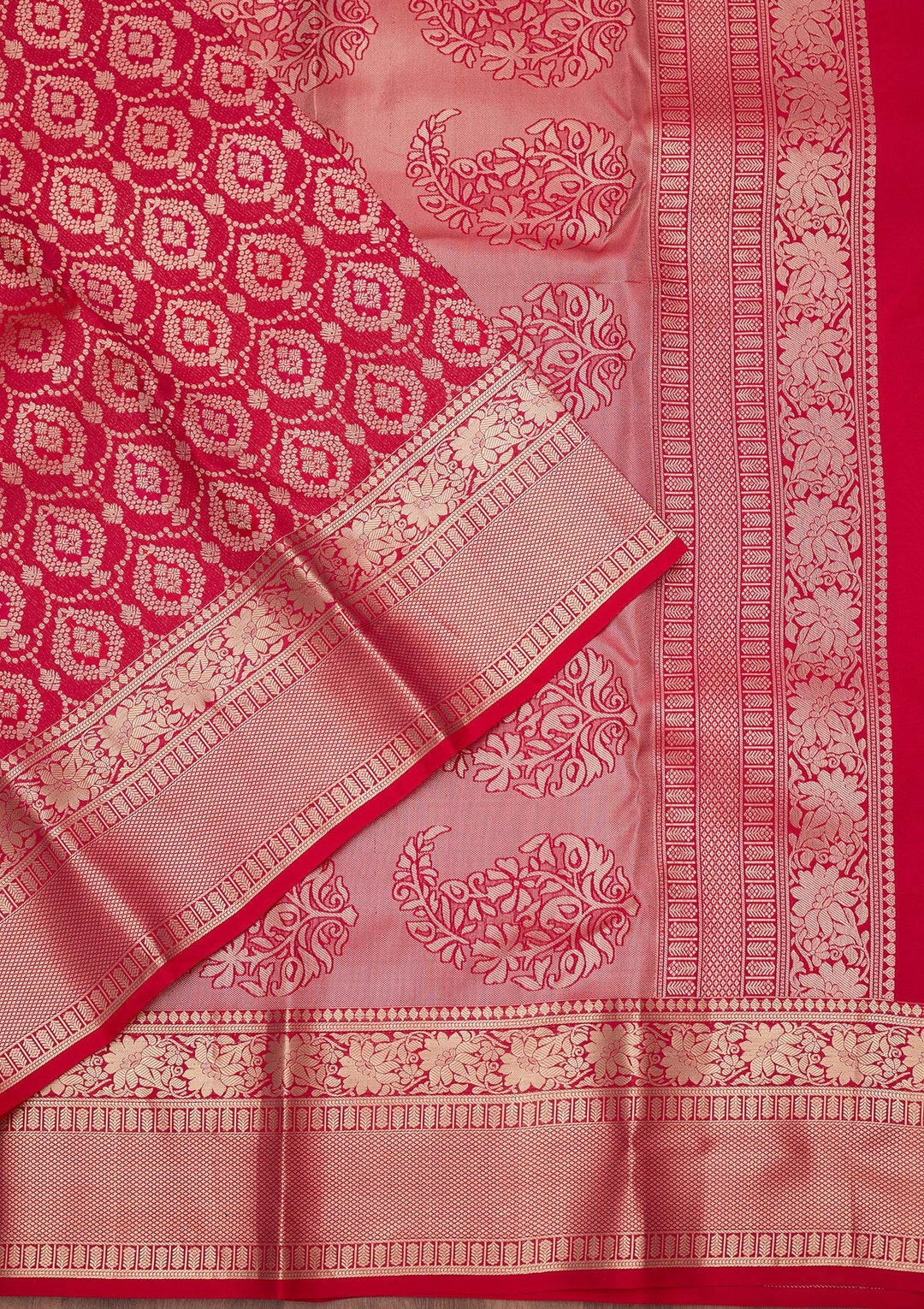 Rani Pink Zariwork (Gold) Pure Silk Silk_Saree
