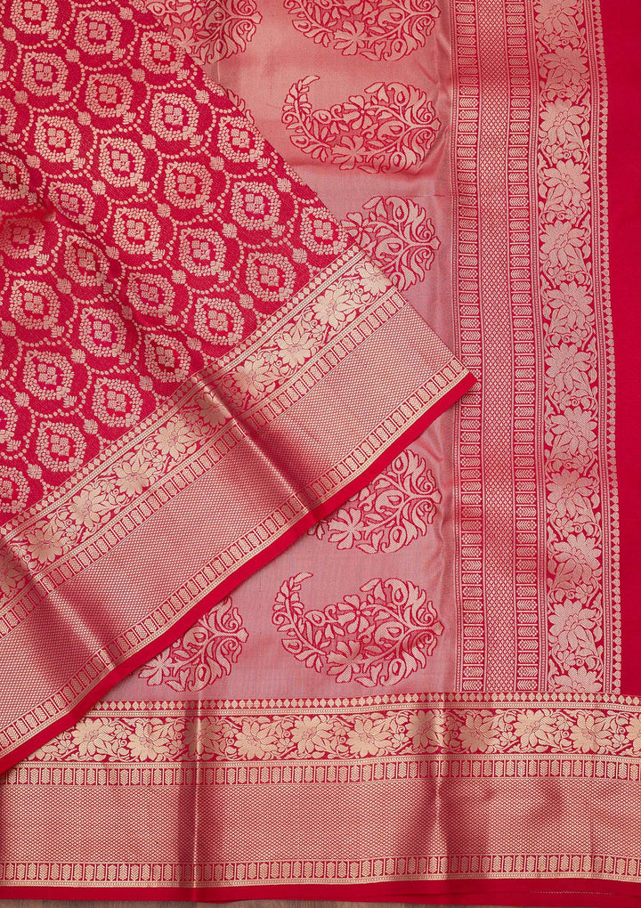 Rani Pink Zariwork (Gold) Pure Silk Silk_Saree